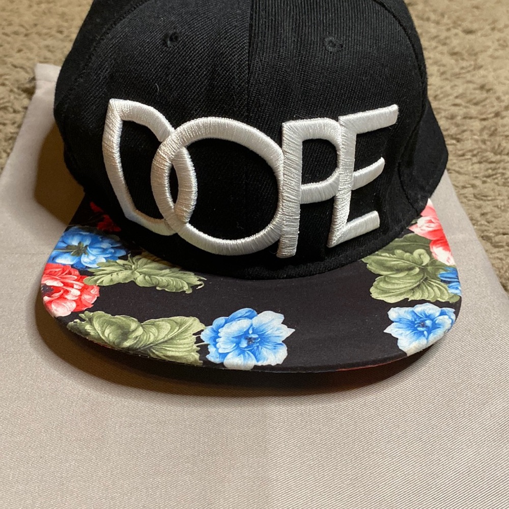 DOPE Black Floral adjustable snap back hat, Unisex, brand new